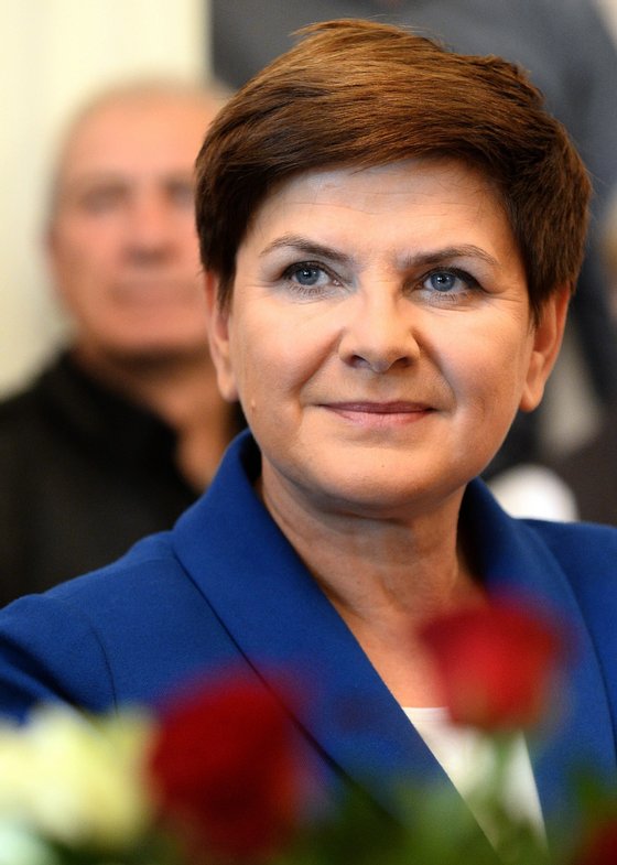Poland's main opposition Law and Justice party (PiS) candidate for the prime minister's post, Beata Szydlo is pictured during a campaign meeting in Warsaw on October 17, 2015. AFP PHOTO / JANEK SKARZYNSKI (Photo credit should read JANEK SKARZYNSKI/AFP/Getty Images)