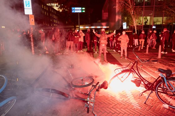 Clashes Erupt Between Anti-Lockdown Protesters And Anti-Riot Forces As The Dutch Government Announce New Measures To Counter A New Wave Of Covid-19 Virus Infections