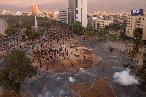 Protests In Chile Against The Policies Of President Sebastian Pinera