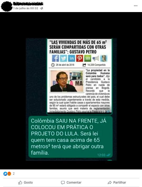 Fact check.  Has the new president of Colombia announced that owners of houses over 65 m2 will have to share them with others?