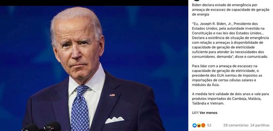 Fact check.  Did Joe Biden declare an “energy state of emergency”?