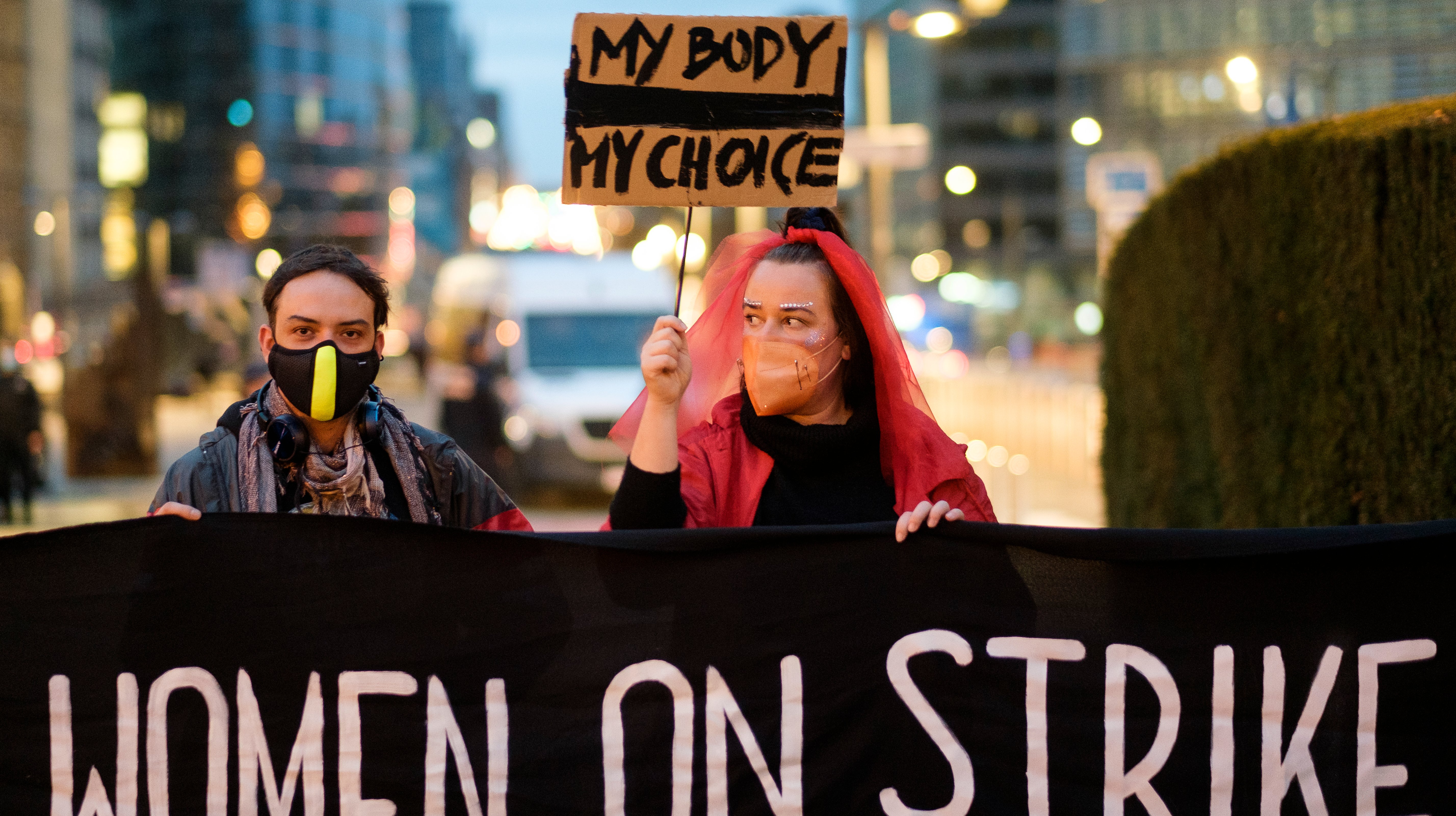 Demonstration Supporting Pro-choice In Poland&#039;s Contested Abortion Law
