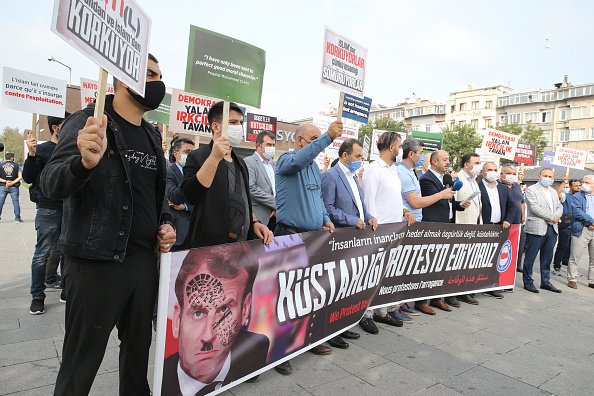 Protest against French President Macron in Istanbul
