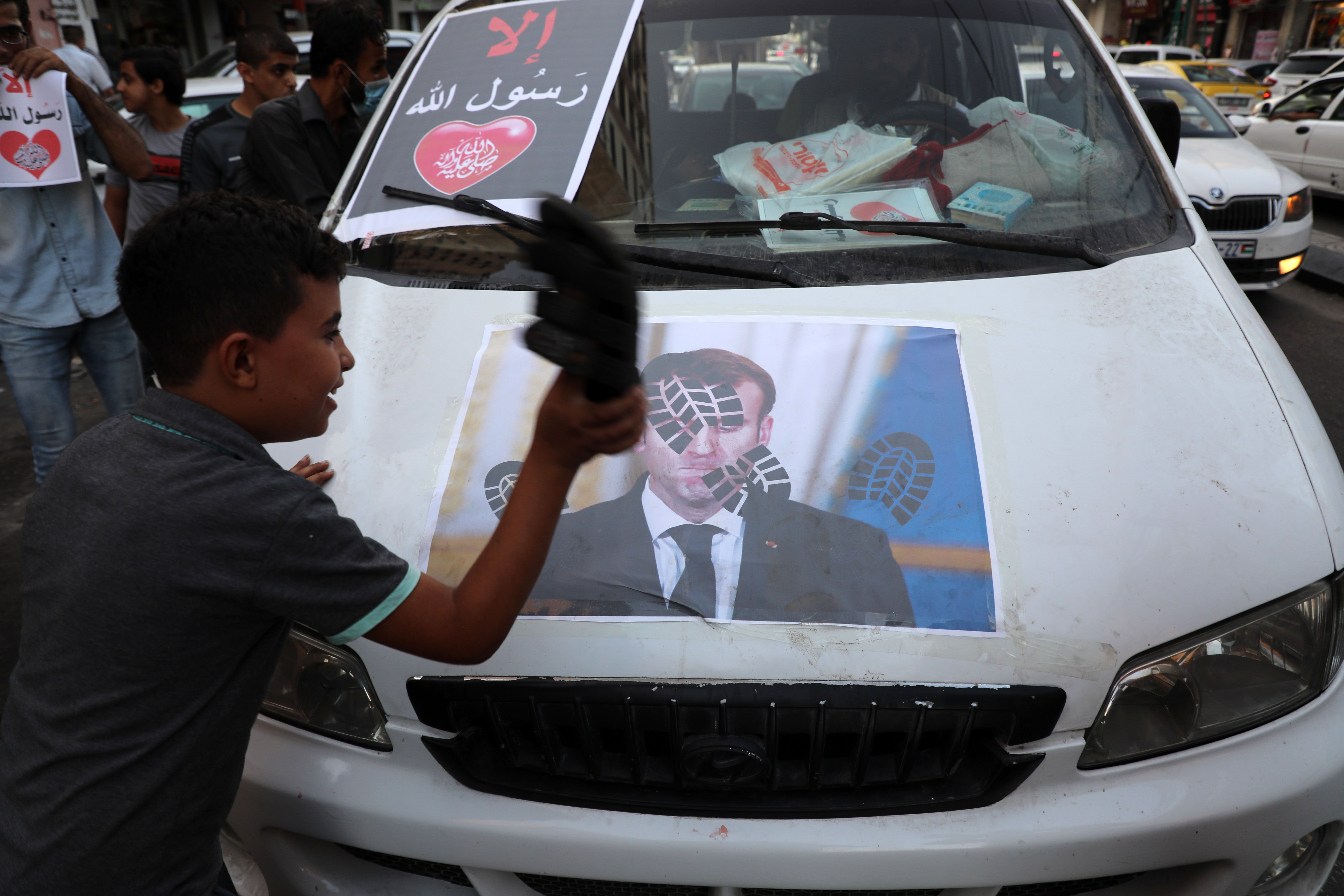 Protest Against The French Satirical Newspaper In Gaza City
