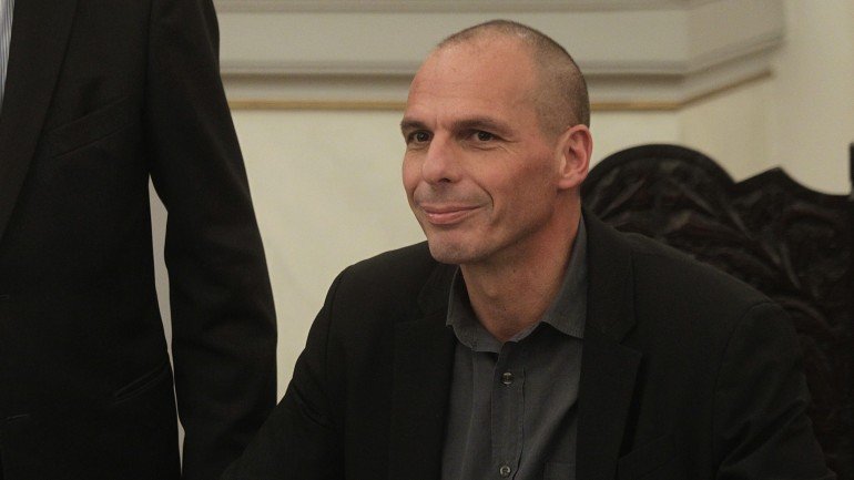 Yanis Varoufakis, na sua tomada de posse como ministro das Finanças