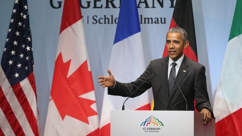 Os G7 estiverem reunidos esta segunda-feira em Krün, na Alemanha