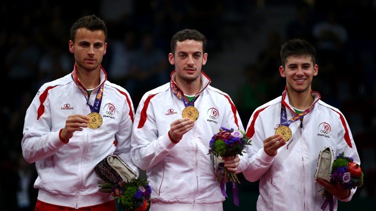 Um, dois e três. Tiago Apolónia, Marcos Freitas e João Geraldo garantiram a Portugal a conquista da primeira Medalha de Ouro nos Jogos Europeus, que decorrem até 28 de junho em Baku, no Azerbaijão