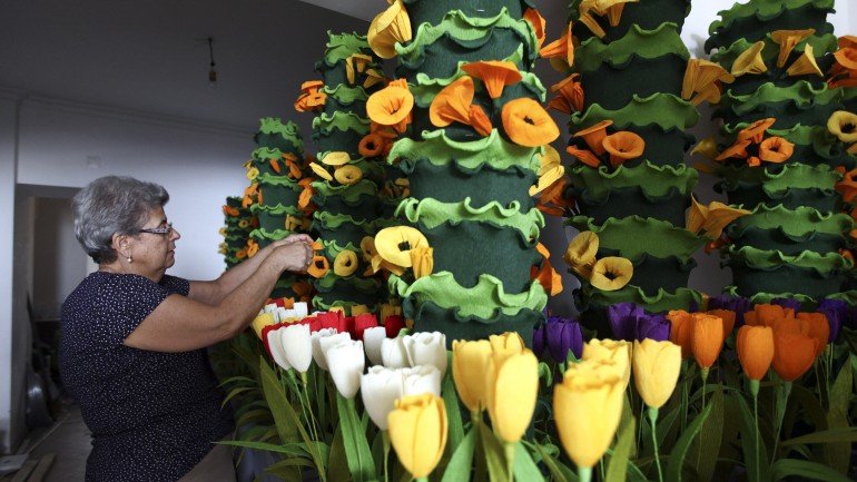 A poucos dias do início das Festas do Povo de Campo Maior, ultimam-se os preparativos para as decorações com flores de papel, que apenas serão instaladas na noite de dia 21 de agosto