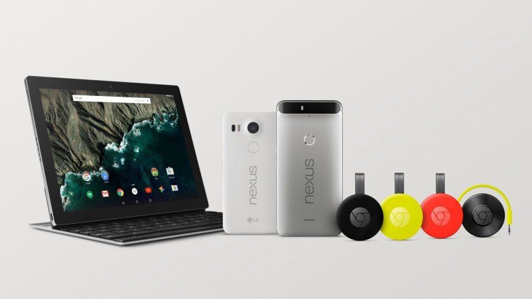 Um tablet, dois modelos Nexus (5 e 6 polegadas) e a nova versão do dispositivo multimédia Chromecast