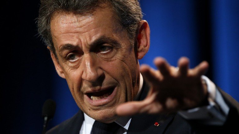 Nicolas Sarkozy durante um discurso