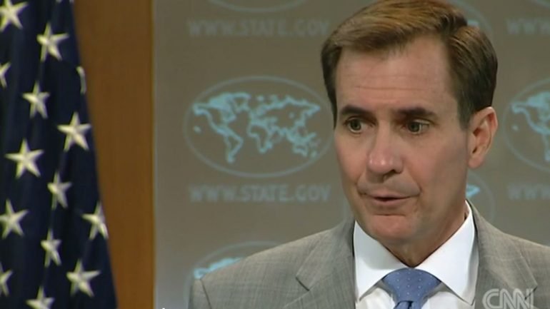 John Kirby, porta-voz do Departamento de Estado dos EUA falava dos esforços da aliança na luta contra o Estado Islâmico