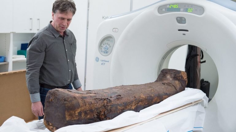 As tomografias axiais computorizadas (TAC) ajudam a estudar as múmias minimizando o impacto no objeto