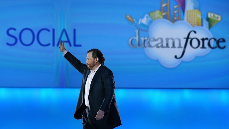O CEO da Salesforce, Marc Benioff, na Dreamforce de 2012