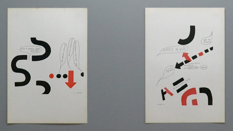 Dois cartazes de António Aragão, Operação 1 (1967), o mais importante autor deste movimento