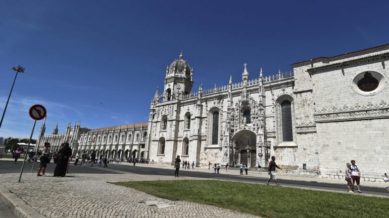 O Mosteiro dos Jerónimos, em Belém, Em 2017, recebeu mais de um milhão de visitantes, num aumento de 7,9% face ao ano anterior