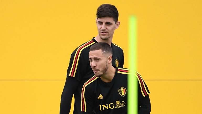 Courtois e Hazard foram duas das unidades mais importantes no melhor resultado da Bélgica num Mundial