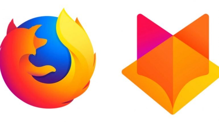 O logotipo da Firefox (esquerda) não muda muito o formato desde 2002. À direita, um dos dois possíveis dois novos logotipos para a empresa