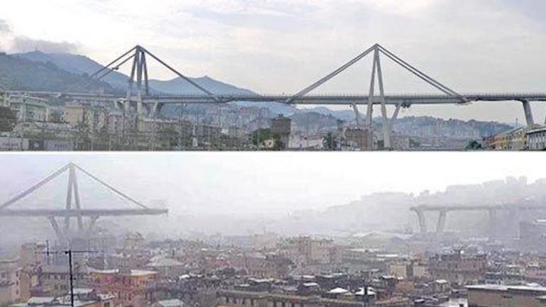 O antes e o depois da ponte Morandi, em Génova