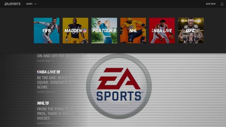 A página oficial da EA Sports na internet, já com Cristiano Ronaldo novamente em destaque