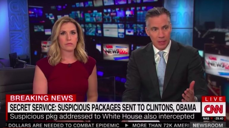 Poppy Harlow e Jim Sciutto são pivots da CNN que estavam em direto no momento da evacuação