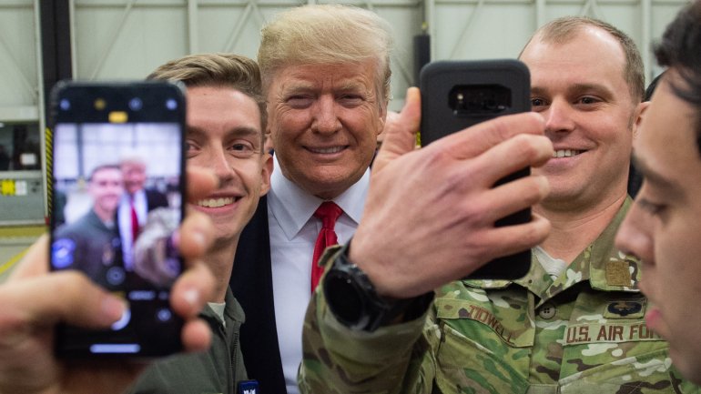 Trump fez uma visita surpresa às tropas norte-americanas na passada quarta-feira