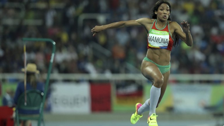 Patricia Mamona conseguiu o recorde, salto com 14,36 metros, em Pombal no dia 23 de fevereiro de 2014