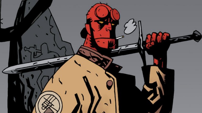 Hellboy, nascido em 1944 por invocação de um místico nazi
