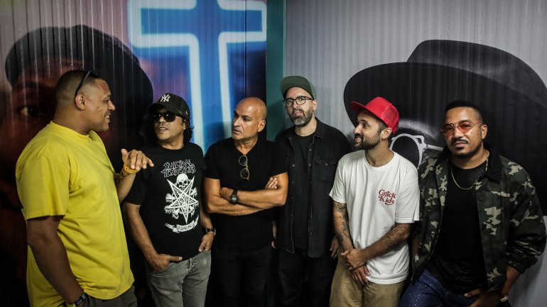 A banda portuguesa na zona de imprensa do NOS Alive, este verão, aquando do anúncio de um concerto único de regresso em 2020