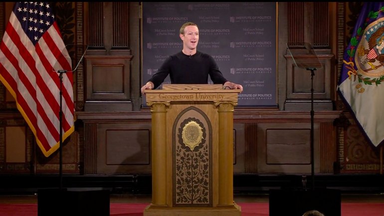 Mark Zuckerberg falou esta quinta-feira na Universidade de Georgetown, em Washington