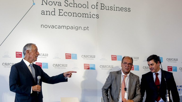 Marcelo Rebelo de Sousa na inauguração do campus da Nova SBE, em Carcavelos