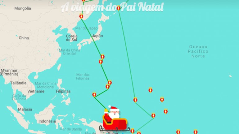 Google Tracker mostra o percurso do Pai Natal