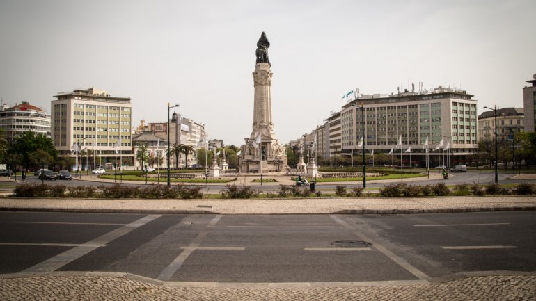 O centro de Lisboa, no primeiro dia após ter sido decretado o estado de emergência (João Pedro Morais/Observador)