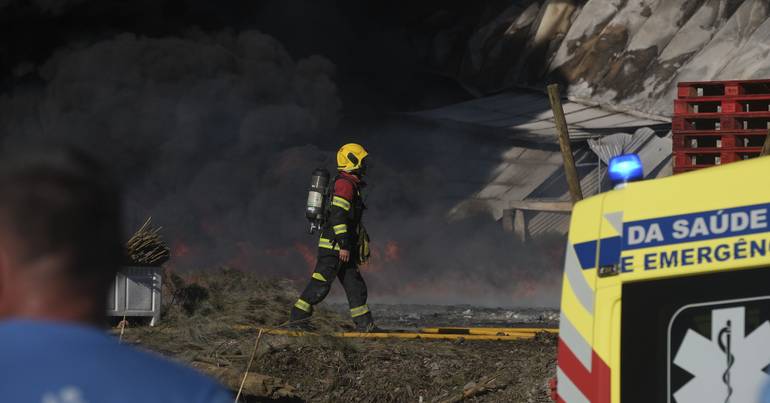 Incêndio destrói dois armazéns em Vieira de Leiria