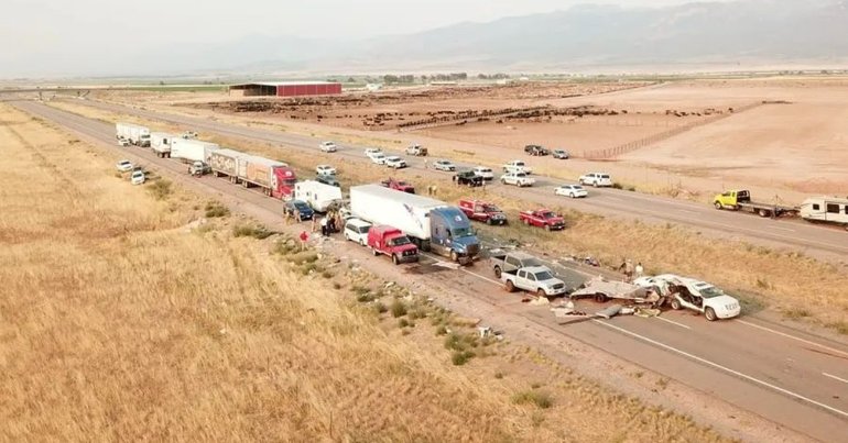 Tempestade de areia provoca acidente em cadeia no Utah que provocou oito mortes e dez feridos - Vimarsana News
