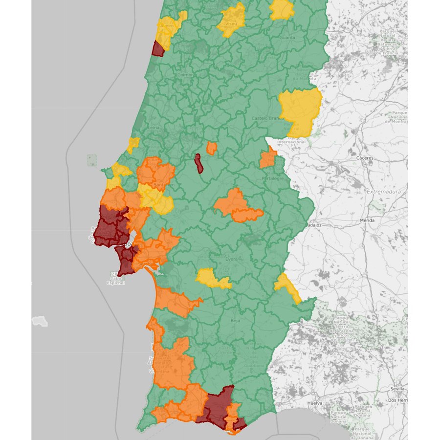 Mapa De Portugal Com Concelhos, Mapa