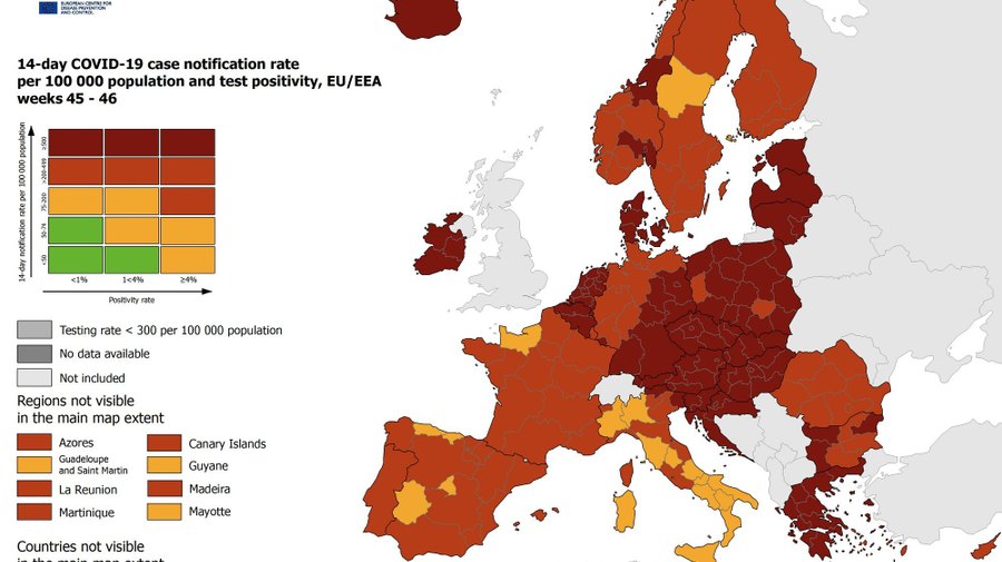 Mapa de todos os países com delegados ativos na EYCN: (1) Portugal