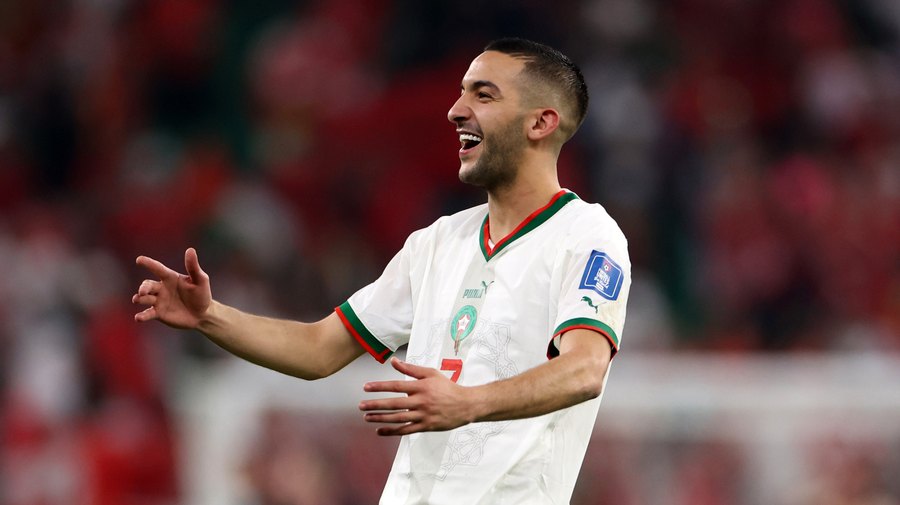 Jogador do Marrocos, Hakim Ziyech, doa salário para funcionários da seleção  e pessoas carentes de seu país