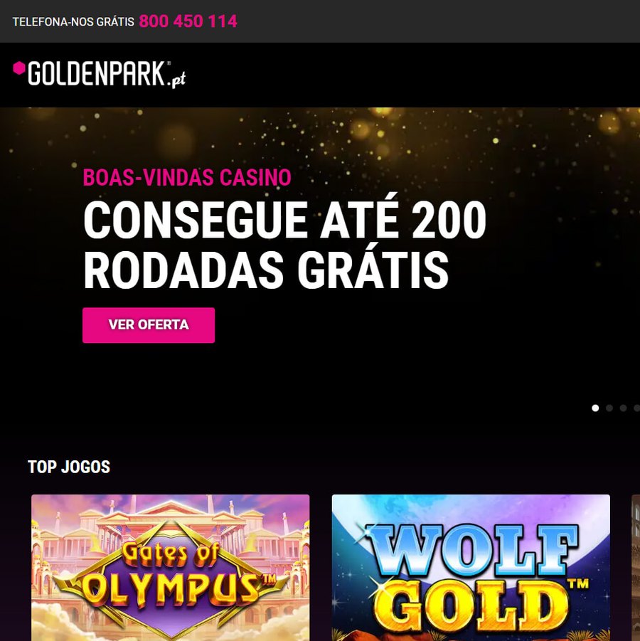 GoldenPark: Bónus de casino até 200 FS ou 50€ em apostas grátis